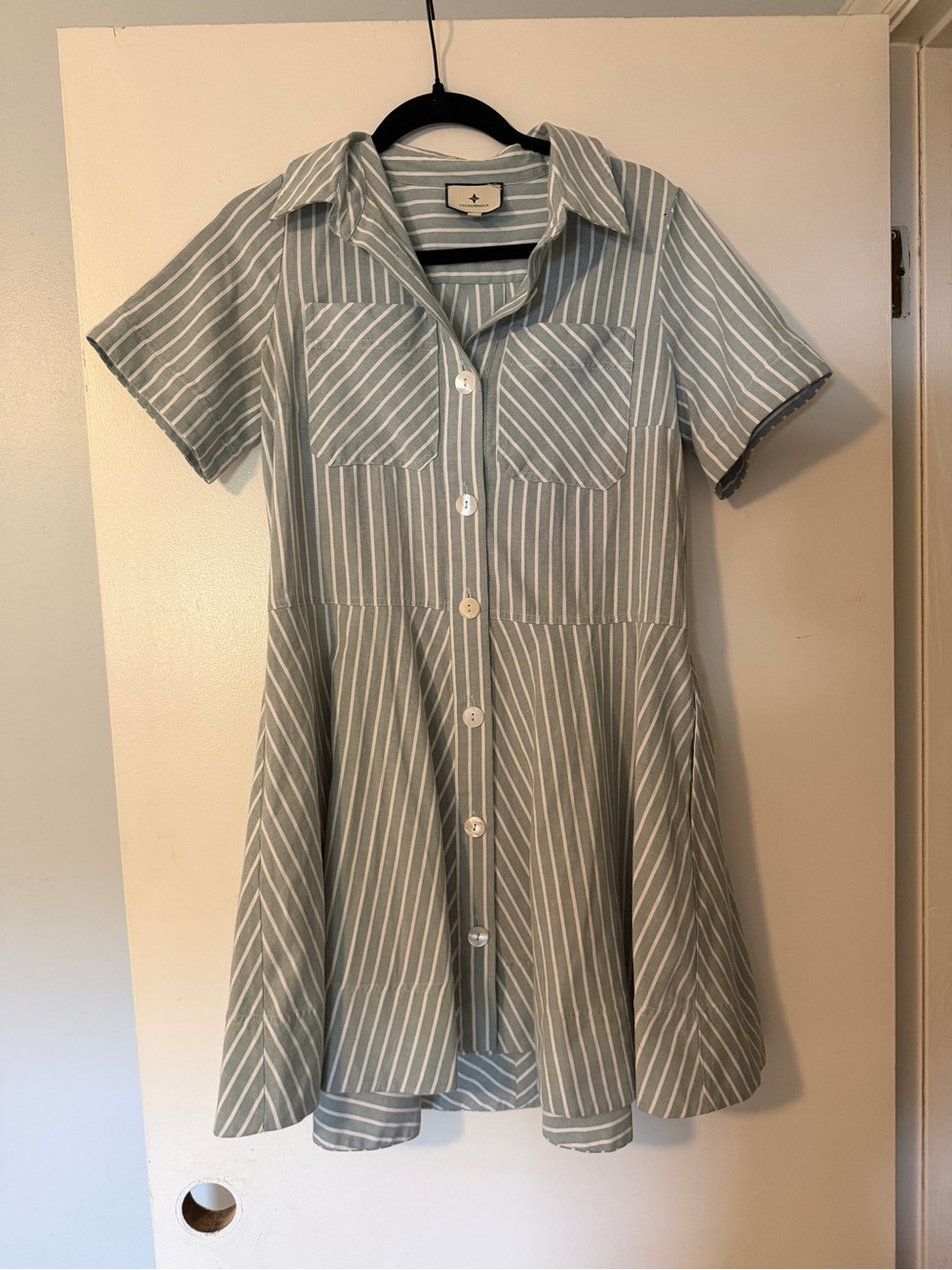 Tuckernuck Striped Blue Shirt Dress, Size S